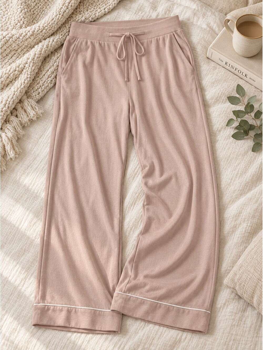 Cozy Earth Bamboo Stretch Knit Classic Tall Pajama Pant Blush Pink XL NWT